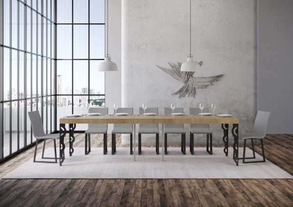 Consolle Karamay Premium Quercia Natura telaio Antracite - immagine 4