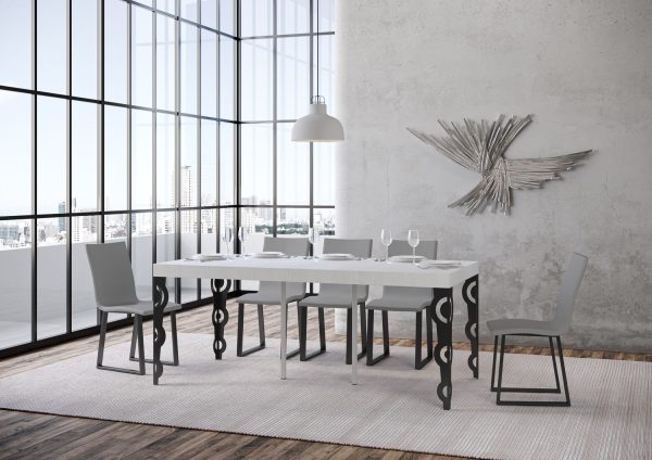 Consolle Karamay Premium Bianco Frassino telaio Antracite - immagine 3