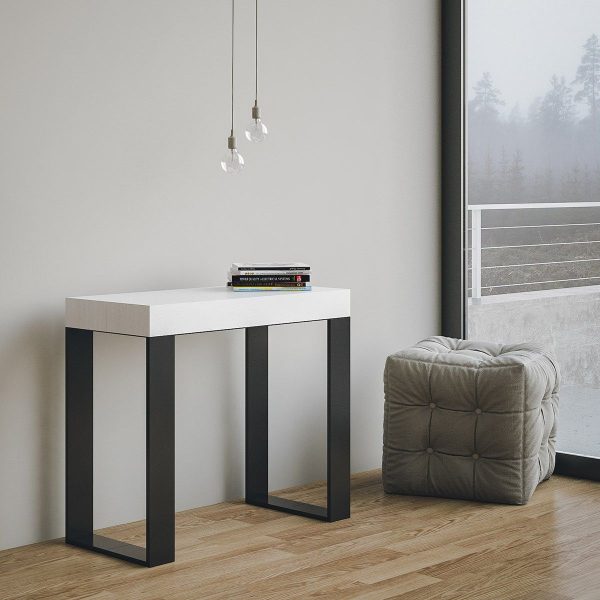 Consolle Tecno Bianco Frassino telaio Antracite - immagine 2