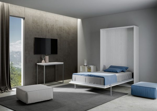 Letto 140 Kentaro verticale a scomparsa Bianco Frassino - immagine 3