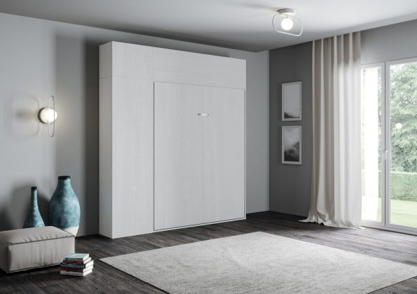 Letto 140 Kentaro Bianco Frassino con colonna - pensile vasistas - pensile sopra colonna - immagine 2