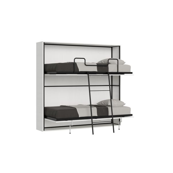 Letto Kando doppio orizzontale Bianco Frassino
