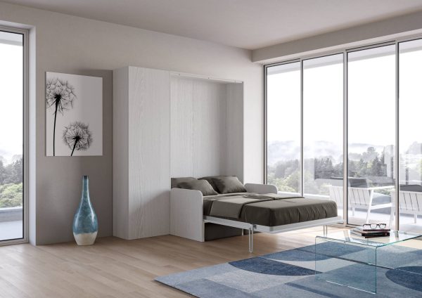 Letto 140 Sofà Kentaro Bianco Frassino con colonna sx-dx - immagine 3