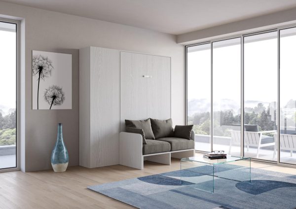 Letto 140 Sofà Kentaro Bianco Frassino con colonna sx-dx - immagine 2