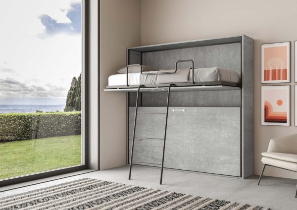 Letto Kando doppio orizzontale Cemento - immagine 5