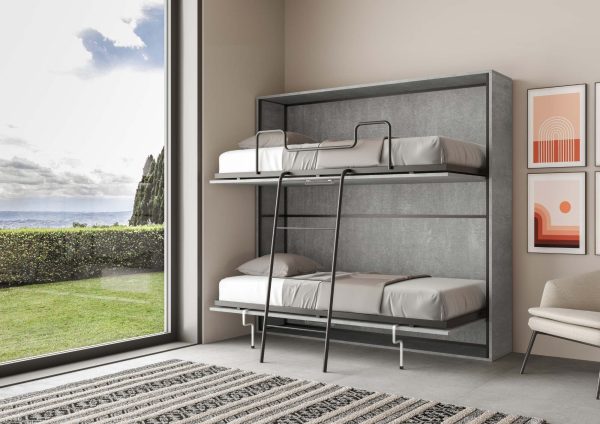 Letto Kando doppio orizzontale Cemento - immagine 6