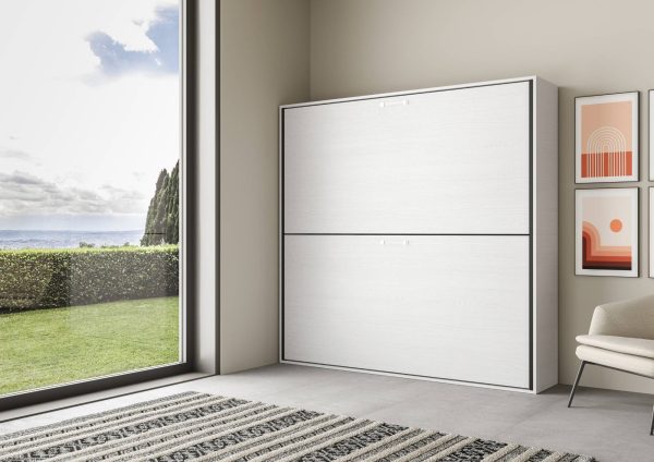 Letto Kando doppio orizzontale Bianco Frassino con materasso - immagine 3