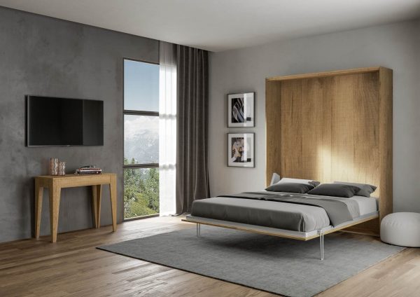 Letto matrimoniale Kentaro verticale a scomparsa Quercia Natura - immagine 3