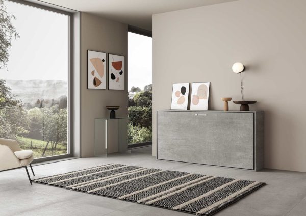 Letto Kando singolo orizzontale Cemento - immagine 3