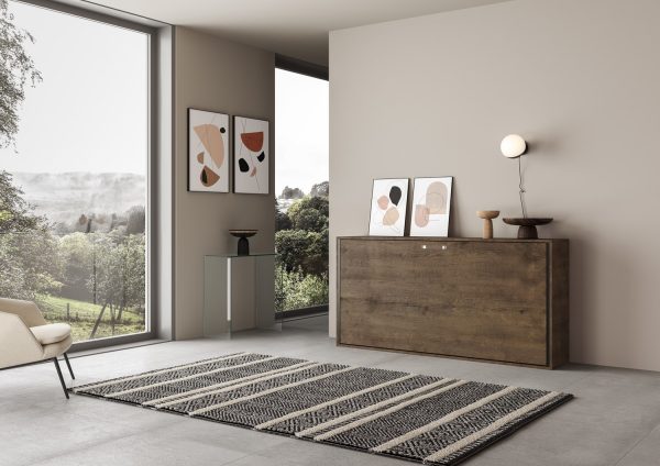 Letto Kando singolo orizzontale Noce con materasso - immagine 3