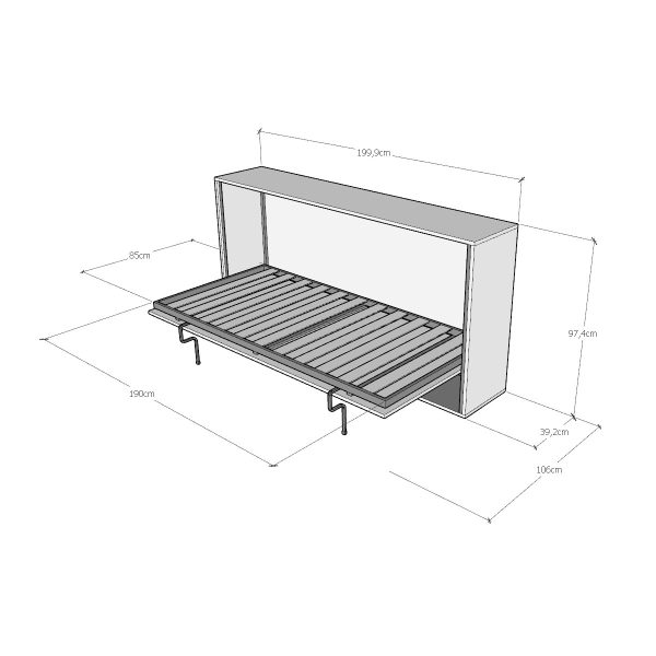 Letto Kando singolo orizzontale Bianco Frassino - immagine 10