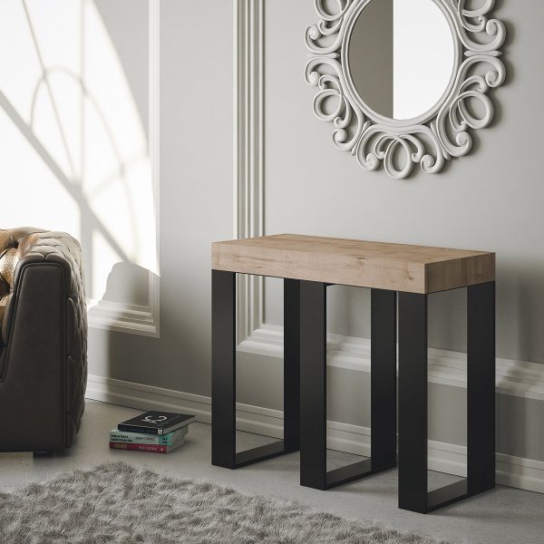 Consolle Sintesi Small Premium Quercia Natura telaio Antracite - immagine 2