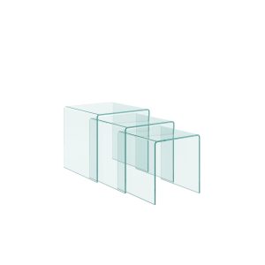 Trittico Nest tavolini trasparenti 34x34x34-38x38x38-42x42x42