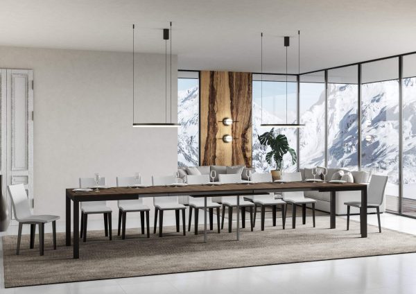 Tavolo everyday Evolution piano Noce 90x180 Allungato 440 telaio Antracite - immagine 4