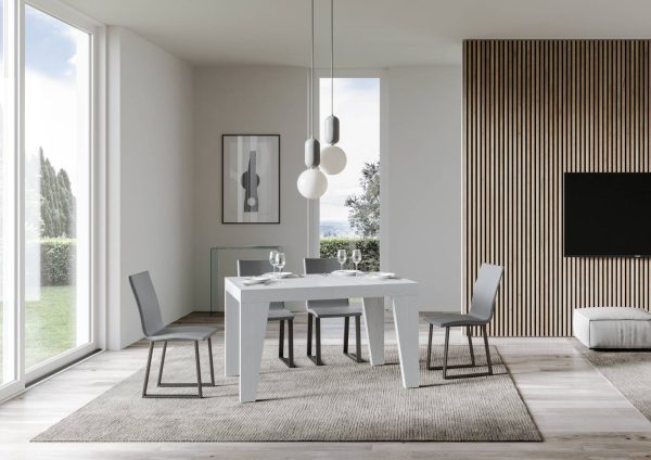 Tavolo allungabile 90x120/224 cm Naxy Bianco Frassino - immagine 2