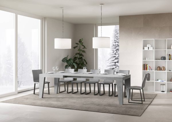 Tavolo Naxy Allungabile Cemento 90x180 Allungato 440 - immagine 3