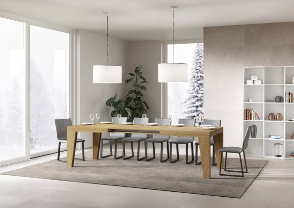 Tavolo Naxy Allungabile Quercia Natura 90x160 Allungato 420 - immagine 3