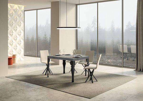 Tavolo Paxon Allungabile piano Cemento 90x130 Allungato 234 telaio Antracite - immagine 2