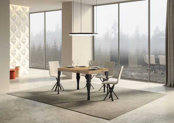 Tavolo Paxon Allungabile piano Quercia Natura 90x130 Allungato 390 telaio Antracite - immagine 2