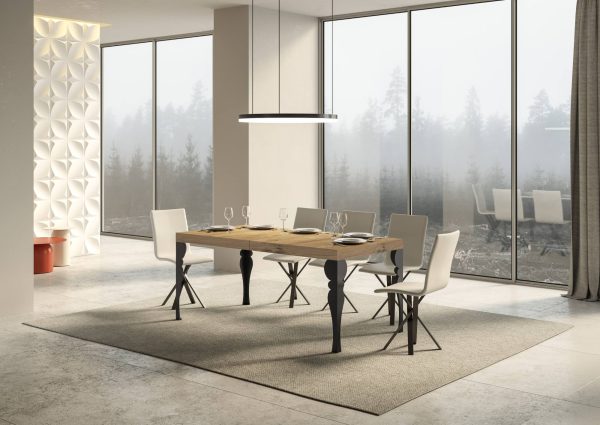 Tavolo Paxon Allungabile piano Quercia Natura 90x160 Allungato 420 telaio Antracite - immagine 2