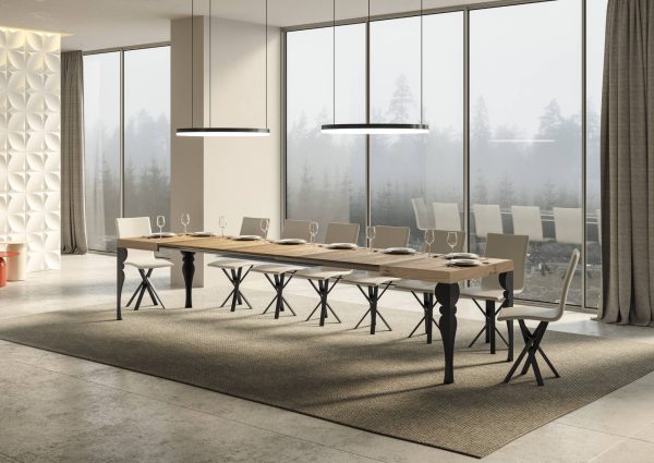 Tavolo Paxon Allungabile piano Quercia Natura 90x160 Allungato 420 telaio Antracite - immagine 4