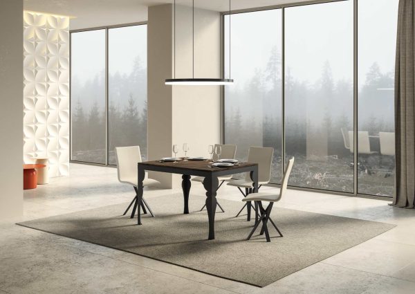 Tavolo Paxon Evolution piano Noce 90x120 telaio Allungato 224 Antracite - immagine 2