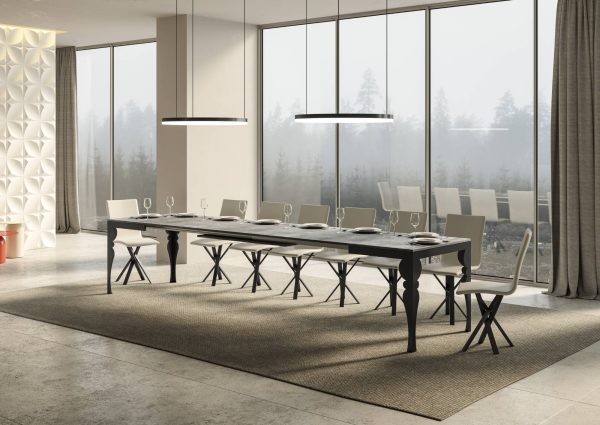 Tavolo Paxon Evolution piano Cemento 90x120 Allungato 380 telaio Antracite - immagine 4