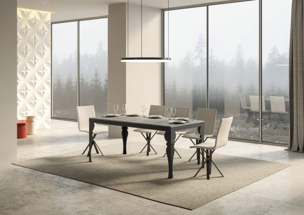 Tavolo Paxon Evolution piano Cemento 90x180 Allungato 284 telaio Antracite - immagine 2