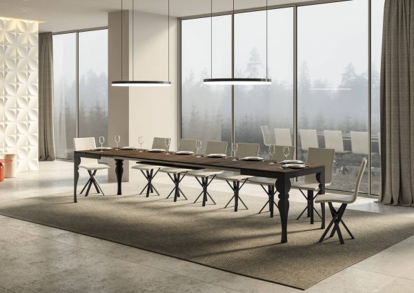 Tavolo Paxon Evolution piano Noce 90x160 Allungato 420 telaio Antracite - immagine 4