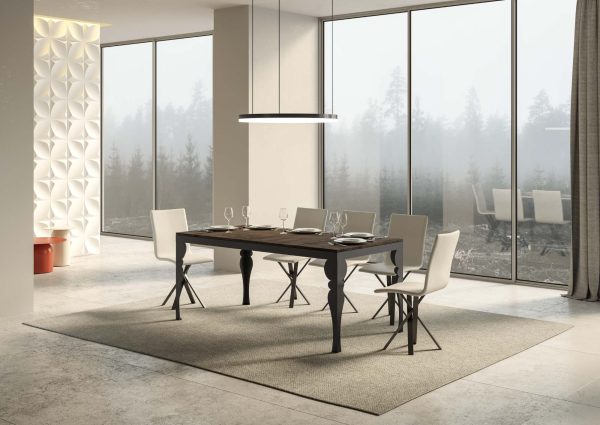 Tavolo Paxon Evolution piano Noce 90x160 Allungato 264 telaio Antracite - immagine 2