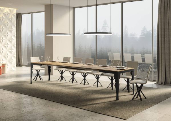 Tavolo Paxon Evolution piano Quercia Natura 90x180 Allungato 440 telaio Antracite - immagine 4
