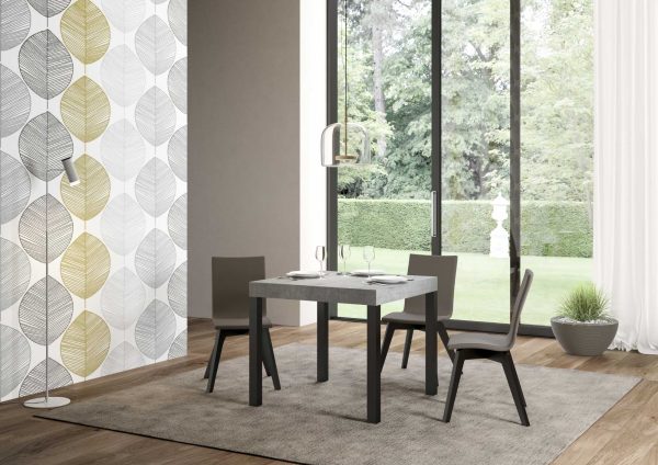 Tavolo allungabile 90x90/246 cm Everyday Premium Cemento telaio Antracite - immagine 2