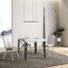 Tavolo Karamay Allungabile piano Bianco Frassino 90x90 Allungato 246 telaio Antracite - immagine 2