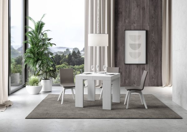 Tavolo Roxell Allungabile Bianco Frassino 90x90 Allungato 246 - immagine 2