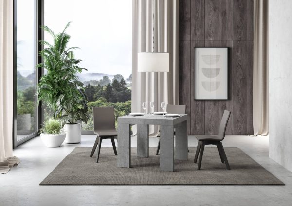 Tavolo Roxell Allungabile Cemento 90x90 Allungato 246 - immagine 2