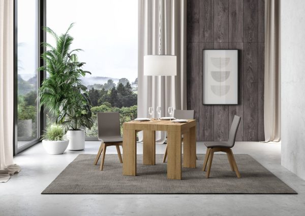 Tavolo Roxell Allungabile Quercia Natura 90x90 Allungato 246 - immagine 2