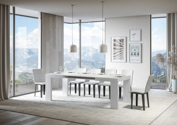 Tavolo allungabile 90x120/380 cm Roxell bianco frassino - immagine 3