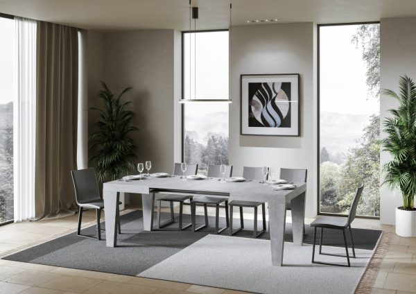 Tavolo Spimbo Allungabile Cemento 90x130 Allungato 234 - immagine 3