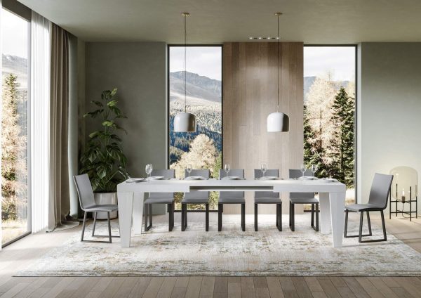 Tavolo Spimbo Allungabile Bianco Frassino 90x160 Allungato 420 - immagine 3