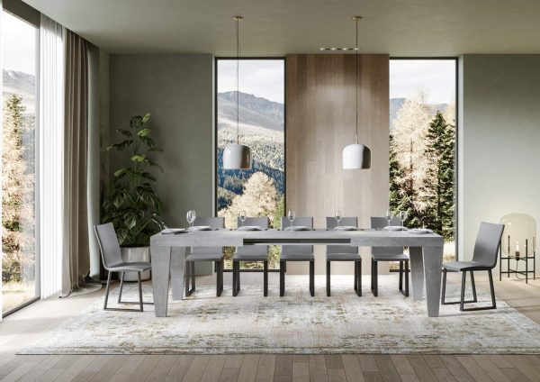 Tavolo Spimbo Allungabile Cemento 90x160 Allungato 420 - immagine 3