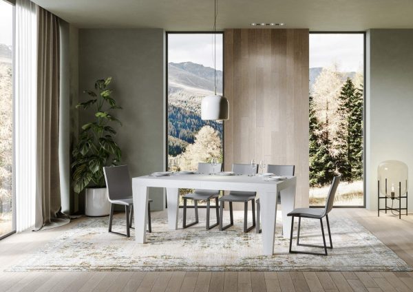 Tavolo Spimbo Allungabile Bianco Frassino 90x160 Allungato 420 - immagine 2