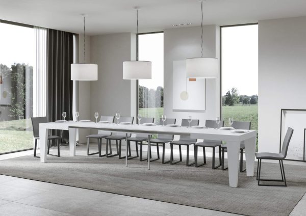 Tavolo Spimbo Allungabile Bianco Frassino 90x160 Allungato 420 - immagine 4