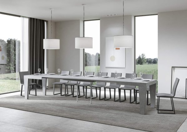 Tavolo Spimbo Allungabile Cemento 90x160 Allungato 420 - immagine 4
