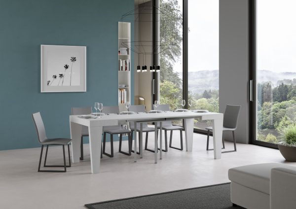 Tavolo Spimbo Allungabile Bianco Frassino 90x90 Allungato 246 - immagine 3