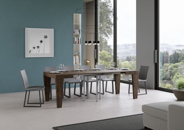 Tavolo Spimbo Allungabile Noce 90x90 Allungato 246 - immagine 3