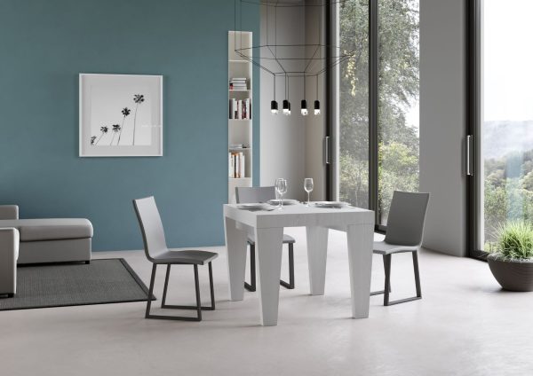 Tavolo Spimbo Allungabile Bianco Frassino 90x90 Allungato 246 - immagine 2