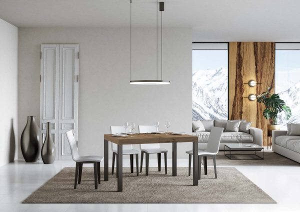 Tavolo allungabile 90X140/244 cm Everyday Quercia Natura telaio Antracite - immagine 2