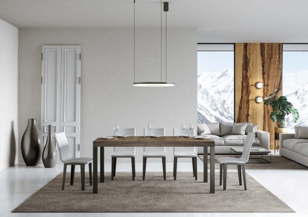 Tavolo everyday Allungabile piano Noce 90x180 Allungato 440 telaio Antracite - immagine 2