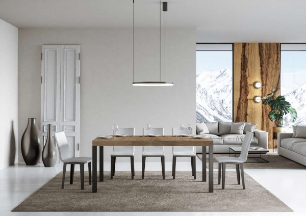 Tavolo allungabile 90x200/460 cm Everyday Premium Quercia Natura telaio Antracite - immagine 2