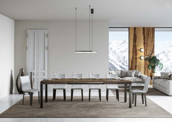 Tavolo everyday Allungabile piano Noce 90x180 Allungato 440 telaio Antracite - immagine 3